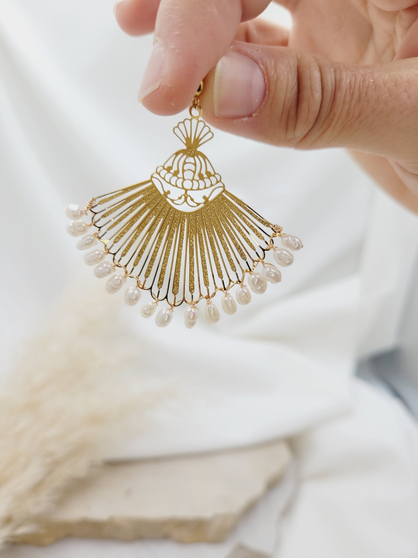 Grande boucles d'oreilles éventail- SEVILLE