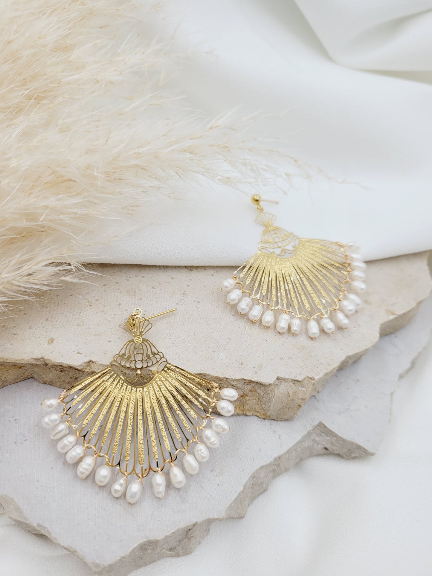 Grande boucles d'oreilles éventail- SEVILLE