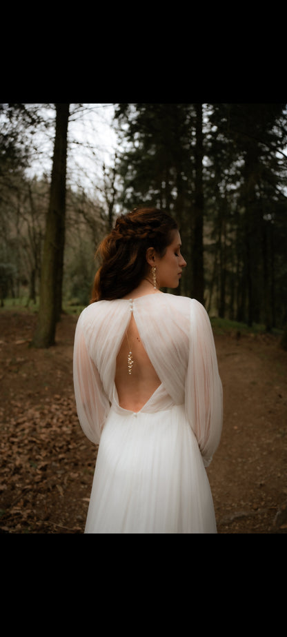 Collier de dos cascade de fleurs - VICTORIA