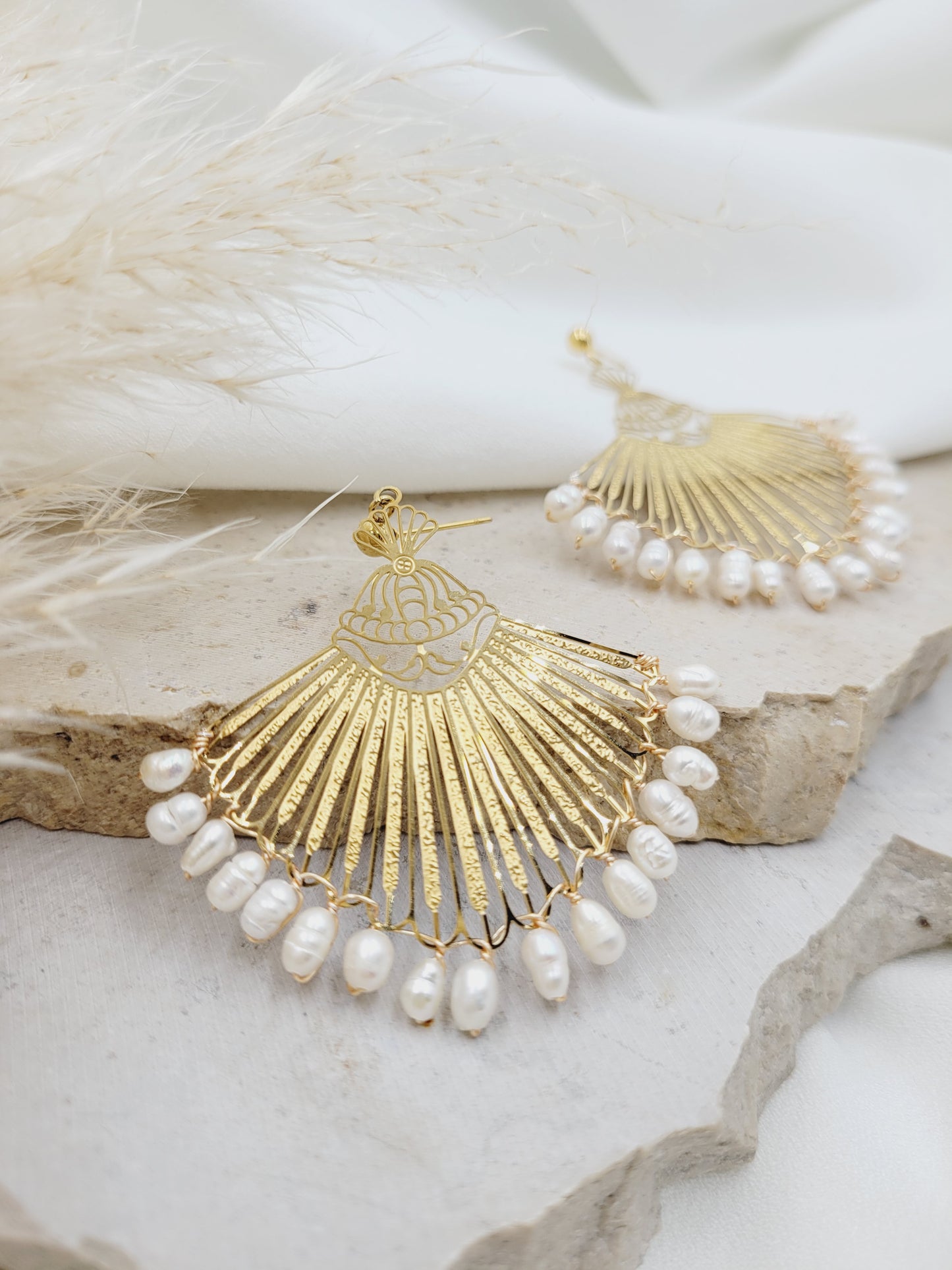 Grande boucles d'oreilles éventail- SEVILLE