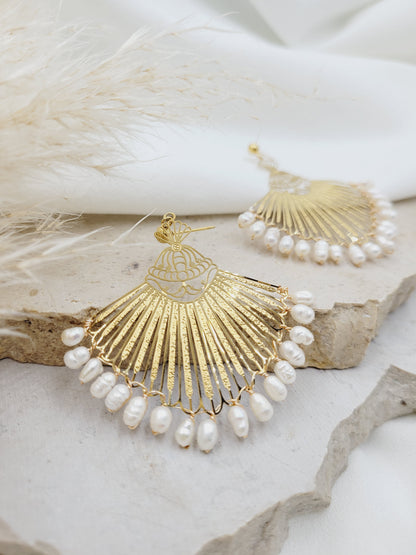 Grande boucles d'oreilles éventail- SEVILLE