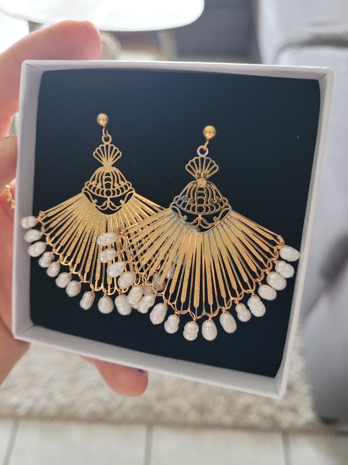 Grande boucles d'oreilles éventail- SEVILLE