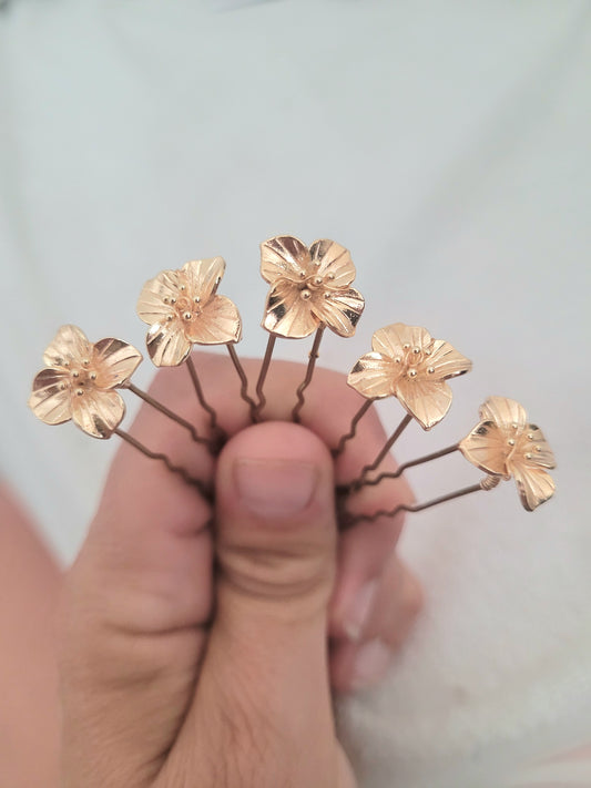 Pics à cheveux fleur dorée MIA